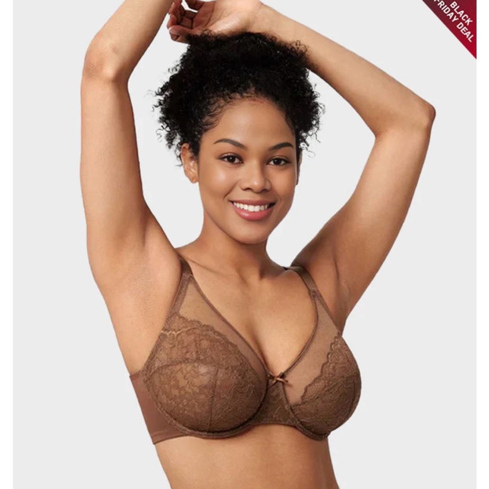 Elegant Brown Lace Bra